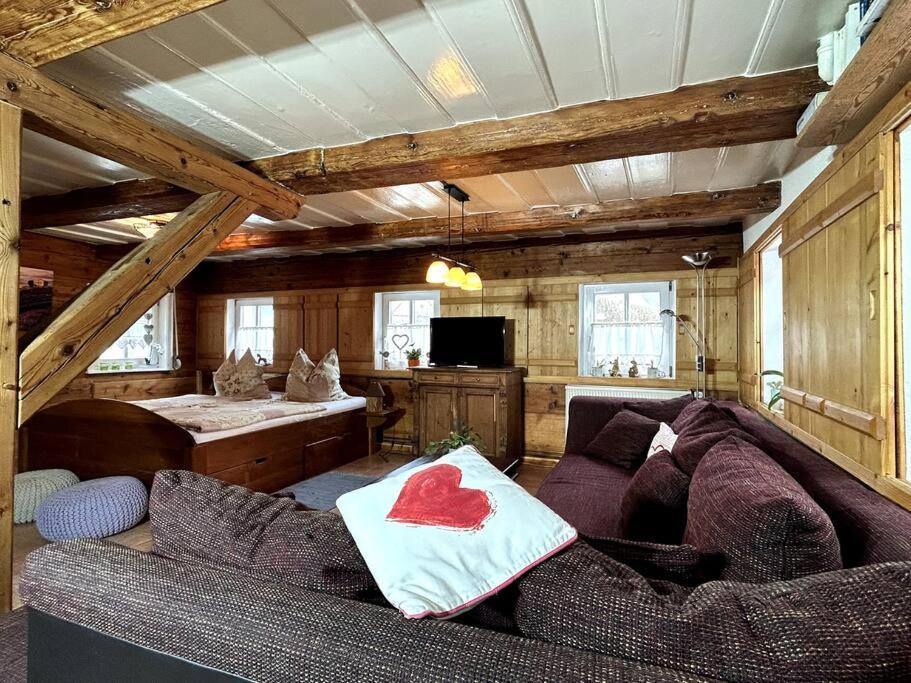 Rustikales Studio-Apartment Blockstube Im Haus Selma โกรสเชอเนา ภายนอก รูปภาพ
